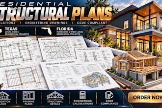 create residential structural plans and calculations in texas, florida