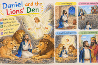 illustrate bible themed, christian children books, picture book art, amazon kdp