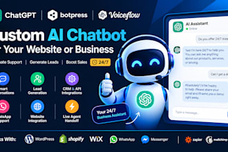 build a custom ai chatbot using chatgpt for your website or business