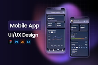 create a mobile app UI UX design for ios and android apps, figma, UX UI