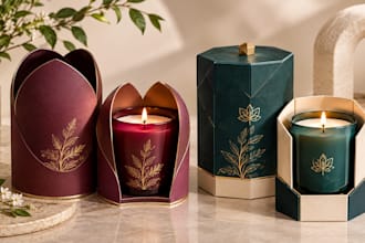 design product packaging, candle label, box packaging and product label