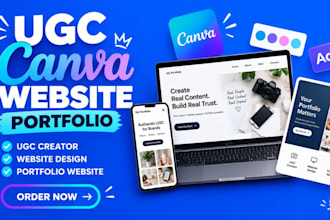 design canva website ugc portfolio canva landing page canva portfolio
