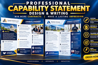 create a professional capability statement for government contractors and bids