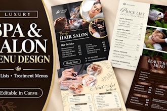 design a luxury spa menu salon price list or treatment menu in canva