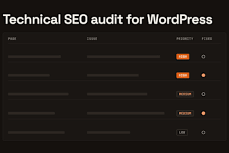 do a technical SEO audit of your wordpress site with a prioritized fix list