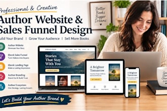 design book author website ebook sales funnel ebook landing page author branding