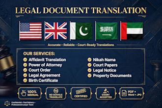 translate legal affidavit, power of attorney and court order