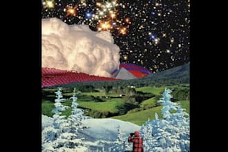 create a digital collage animation motion graphics and animated lyric video