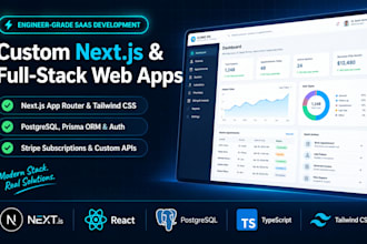 build custom nextjs saas web application with postgresql