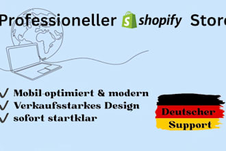create a professional german shopify store