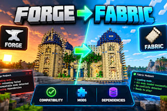 fix minecraft modpack, update outdated mods and convert forge to fabric