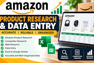 do amazon product research and data entry