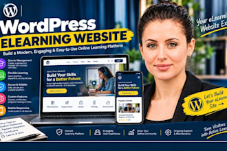 build wordpress elearning website tutor lms website learndash online courses