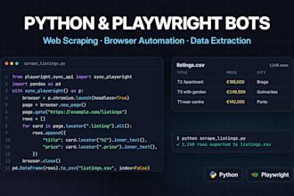 build python and playwright automation bots and web scrapers