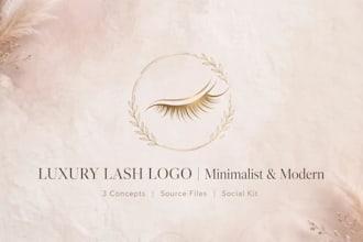 design aesthetic minimalist lash logo for beauty business