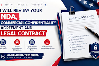 review your nda, commercial confidentiality agreement, and legal contracts