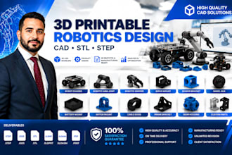 design 3d printable robotics part robot chassis and mechanical components