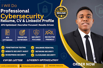write a professional cybersecurity resume CV and ats resume