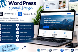 develop a high performance wordpress site with gutenberg and kadence blocks