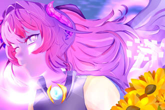 draw a stylized anime inspired character illustration