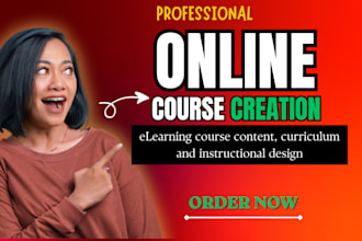 develop elearning course content, curriculum and instructional design