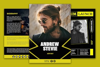 expertly design captivating music epk kit artist media kit electronic press kit