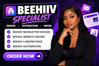setup beehiiv newsletter, beehiiv website, email automation and landing page