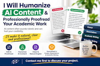 do humanize ai content, edit books and proofreading