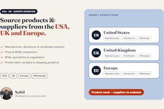 source products and suppliers from USA, UK and europe