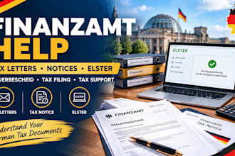 help with german finanzamt letters, tax notices, elster, tax filing