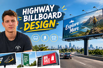 design highway billboards, roadside banners and large format outdoor advertising