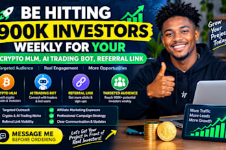 be hitting 900k investors weekly for crypto mlm, ai trading bot, referral link