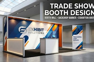 trade show booth, booth wall, backdrop banner tradeshow banner exhibition design