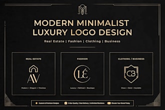 3 modern minimalist luxury business logo