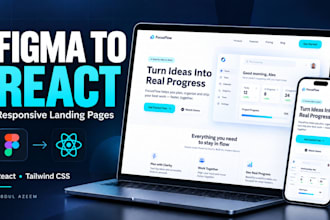 convert figma to a responsive react landing page
