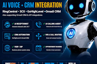 set up ai phone system with 3cx, ringcentral, gohighlevel, omadi