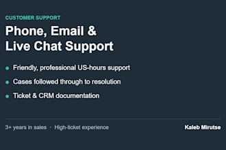provide customer support via phone, email and live chat