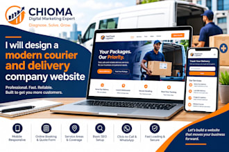 design a modern courier and delivery company website