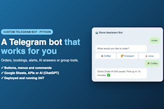 develop a custom telegram bot in python