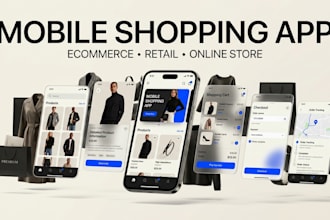 develop mobile shopping app, ecommerce app, retail mobile app