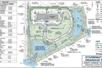 do storm water drainage plan site drainage runoff civil drawing