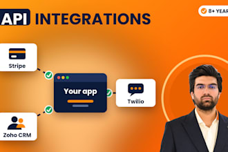 integrate stripe, zoho crm, twilio or any rest api into your web app