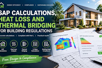 provide sap calculations, heat loss and thermal bridging for building regulation