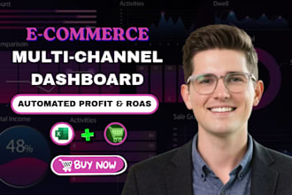 build excel ecommerce sales dashboard store analytics and product profit report