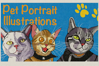 draw a pet portrait illustration