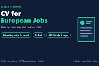 write your CV for tech, security, risk and finance jobs in europe