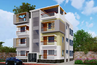 renovate old house to modern story building in gulshan style, balconies terrace