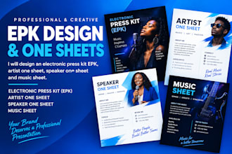 design electronic press kit epk artist one sheet speaker one sheet music sheet