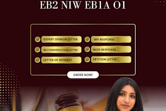 write your expert opinion, petition and cover letter for eb2 niw eb1a o1