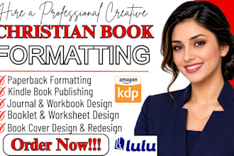 do KDP christian book formatting, christian journal or workbook prayer design